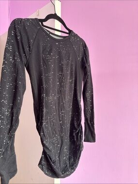 Athleta Black Speckled Long Sleeve Performance Top